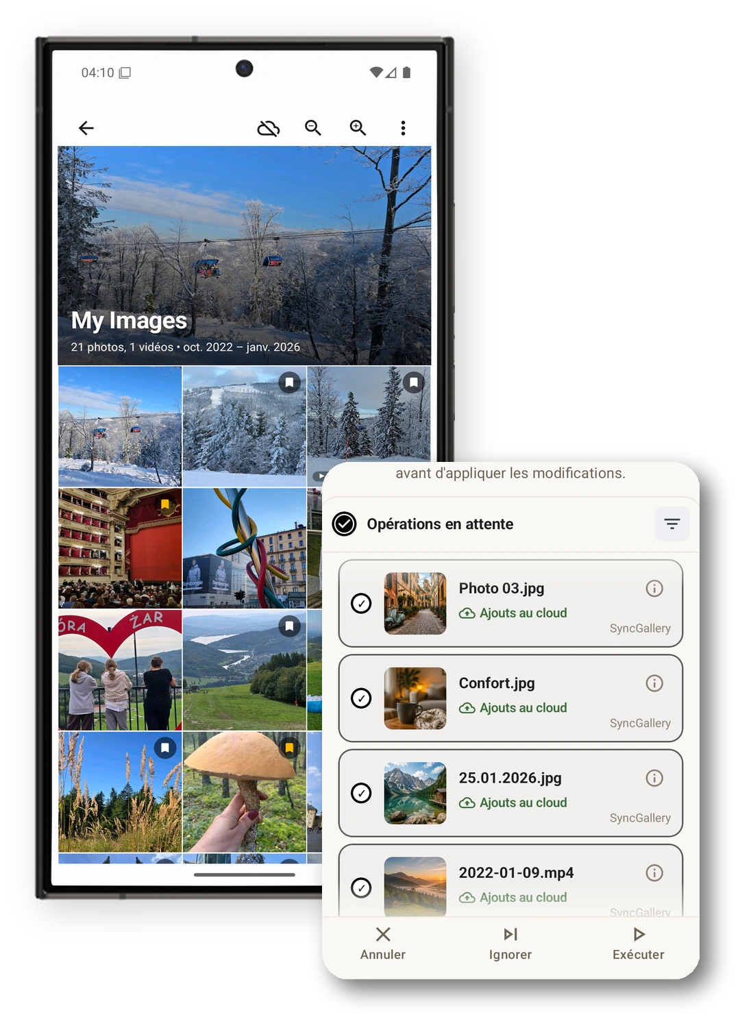 Synchronisez vos fichiers sur votre appareil, le cloud et le serveur