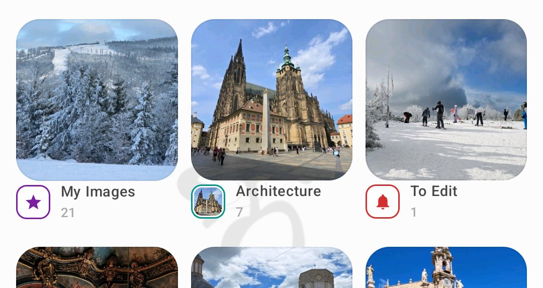 Rule-based view showing groups of photos already routed to different destinations.