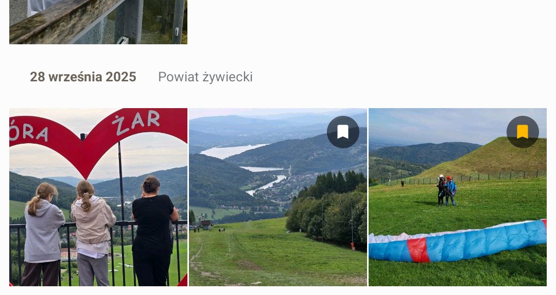 Photo grid view with visible badges showing which photos are assigned to destination rules.